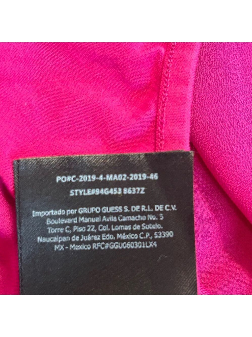 Marciano for Guess pink draped wrap V neck grommet cutout long sleeve bodysuit M - Picture 11 of 14